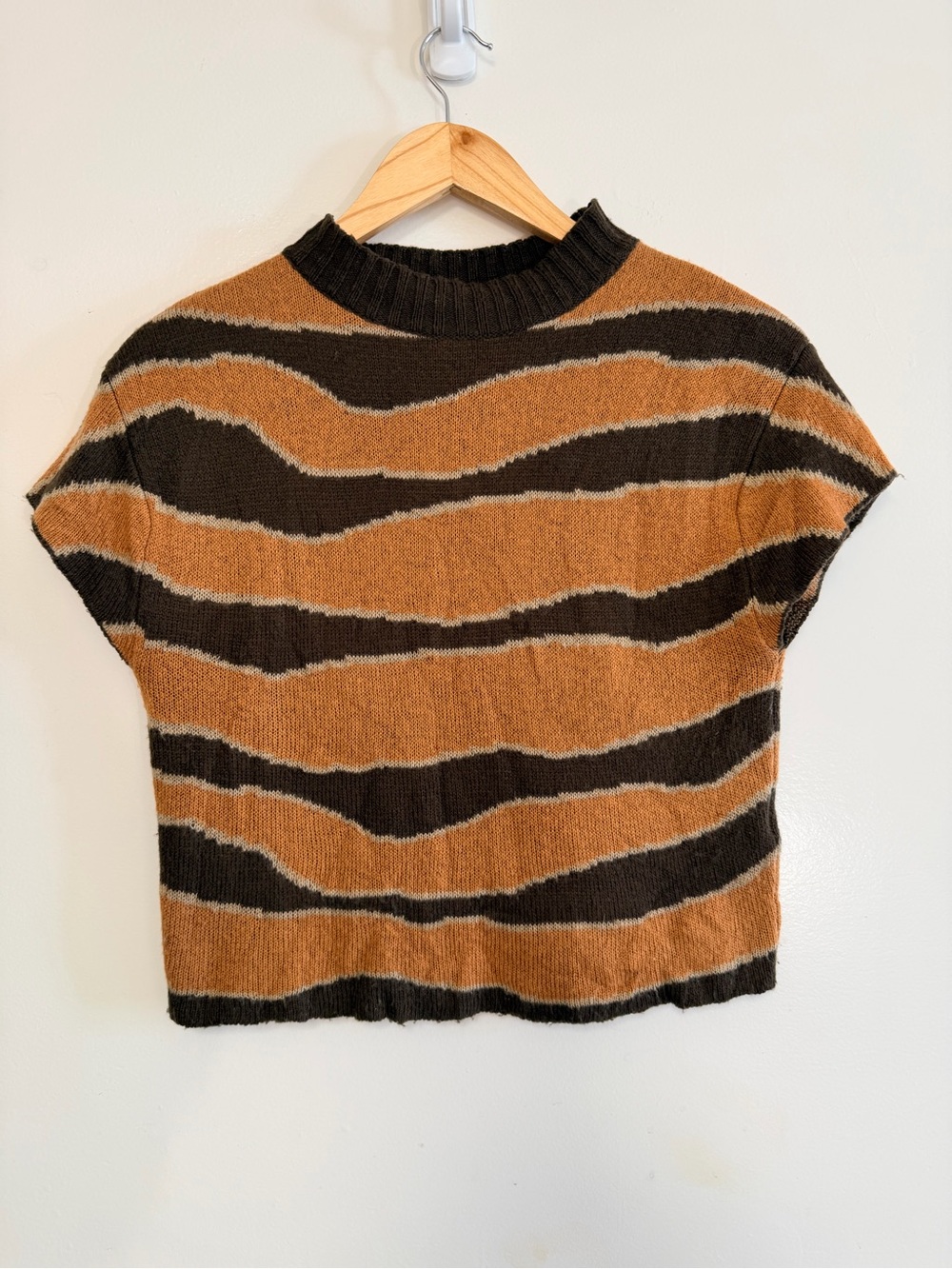 Arthur Apparel Nois New York Knitted Cap Sleeve Sweater Tee size 8